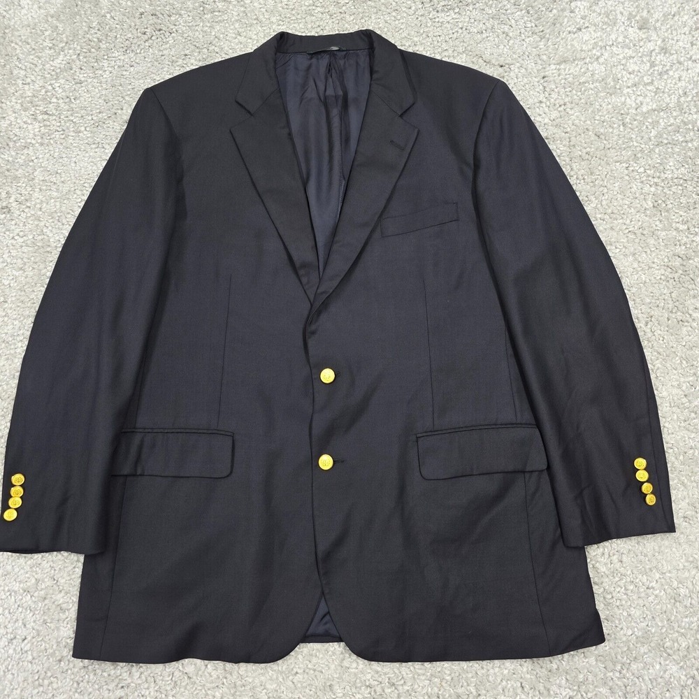 Brooks Brothers Mens Country Club Blazer Loro Piana 120s Wool Size 46L‎ Preppy